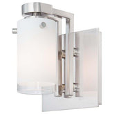Minka George Kovacs P5831 - 084 - One Light Nickel Etched Clear Glass Bathroom Sconce - Eva Essentials