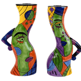 Picasso Style Muzeum Hand - Painted Ceramic Candlesticks - Eva Essentials
