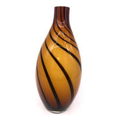 Tall Handblown Glass Tiger Striped Vase - Eva Essentials