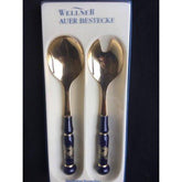 Weimer Porcelain and Gold Salad Serveware Set - Wellner Auer Bestecke Made in Germany - Eva Essentials