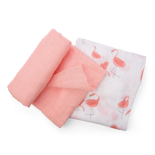 Bamboo & Cotton Snuggle Wrap Bright Pink Swaddle Blanket Set