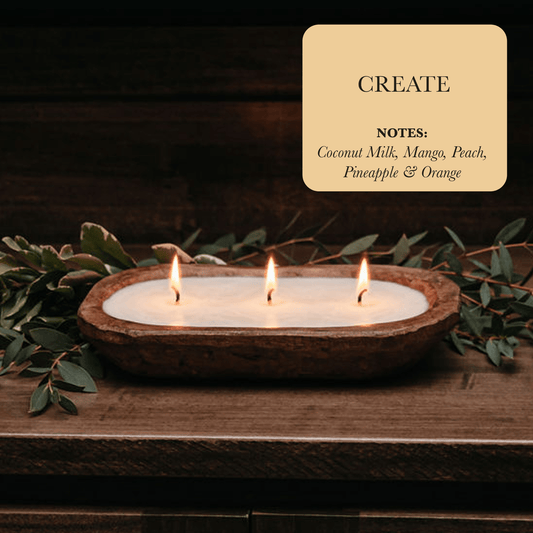 3 - Wick Dough Bowl Soy Candle - Create - Eva Essentials