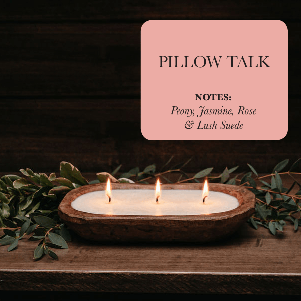 3 - Wick Dough Bowl Soy Candle - Pillow Talk - Eva Essentials