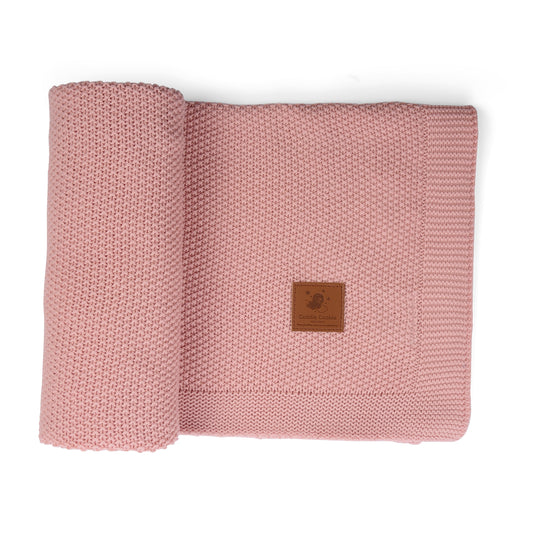 Cotton Deluxe Soft Pink Knit Blanket