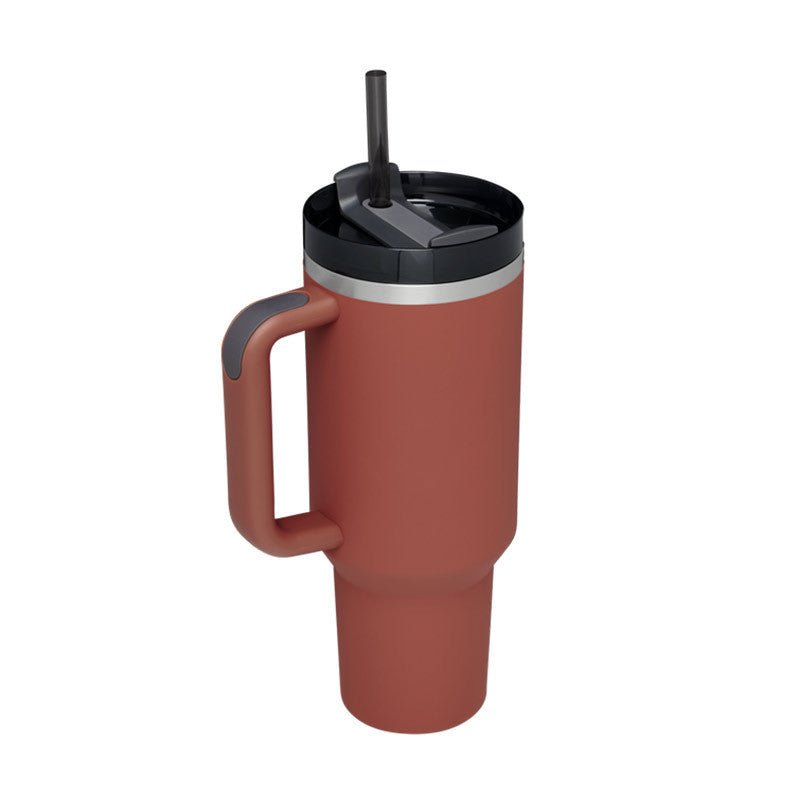 40 Oz Tumbler With Handle Straw Insulated, Stainless Steel with Straw - Eva Essentials