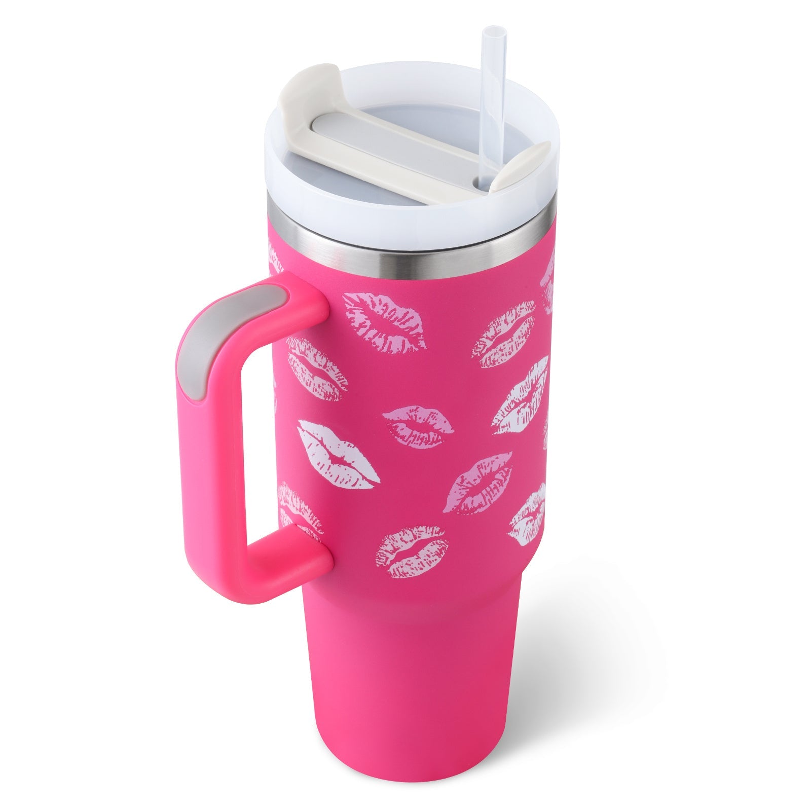 40 Oz Tumbler With Handle Straw Insulated, Stainless Steel with Straw - Eva Essentials