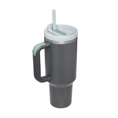 40 Oz Tumbler With Handle Straw Insulated, Stainless Steel with Straw - Eva Essentials
