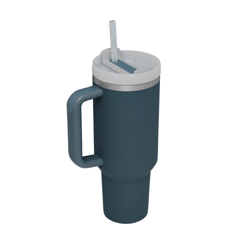 40 Oz Tumbler With Handle Straw Insulated, Stainless Steel with Straw - Eva Essentials