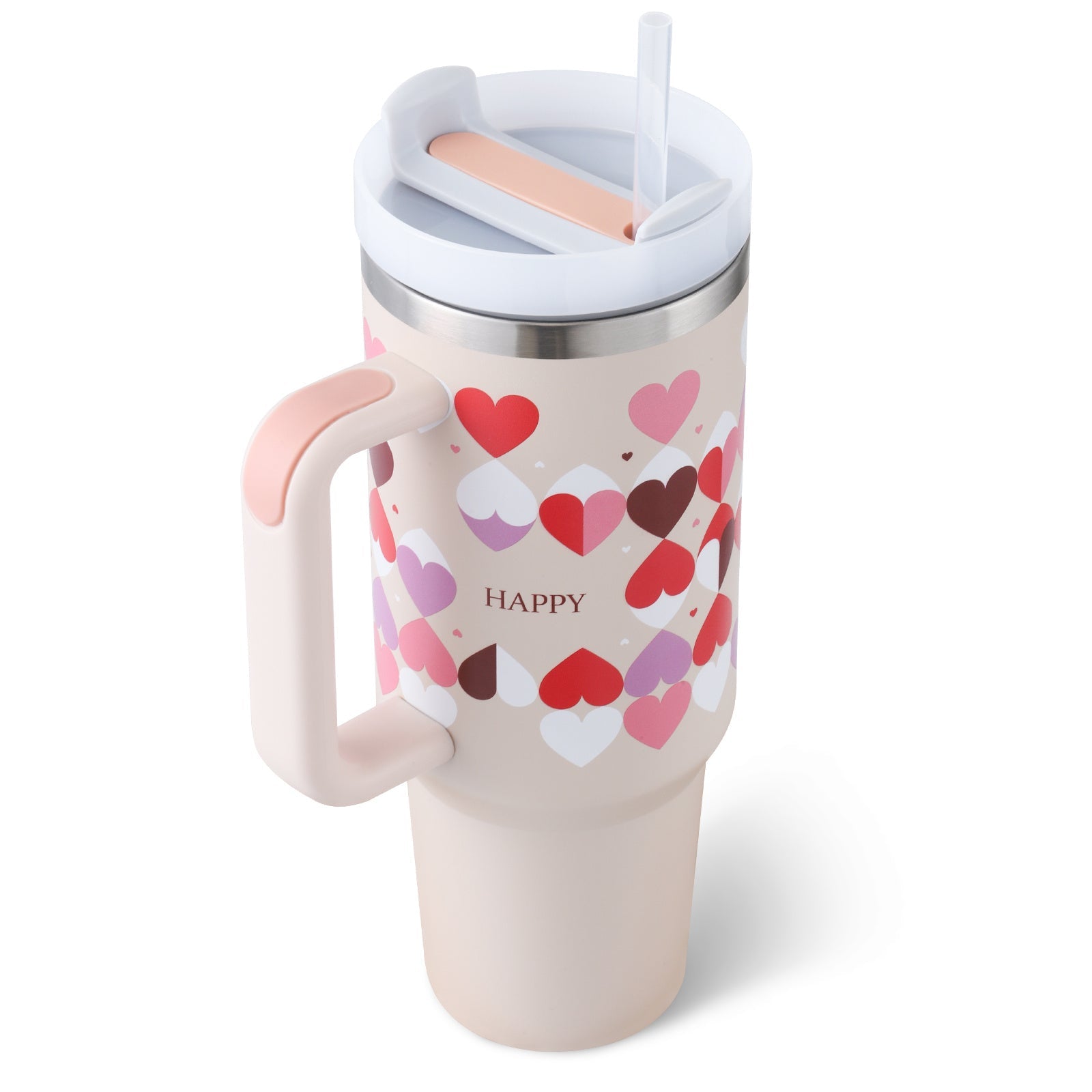40 Oz Tumbler With Handle Straw Insulated, Stainless Steel with Straw - Eva Essentials