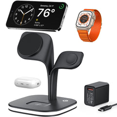 5 - in - 1 Magnetic Real Wireless Desktop Fast Charging Station For Multiple Devices - Eva Essentials
