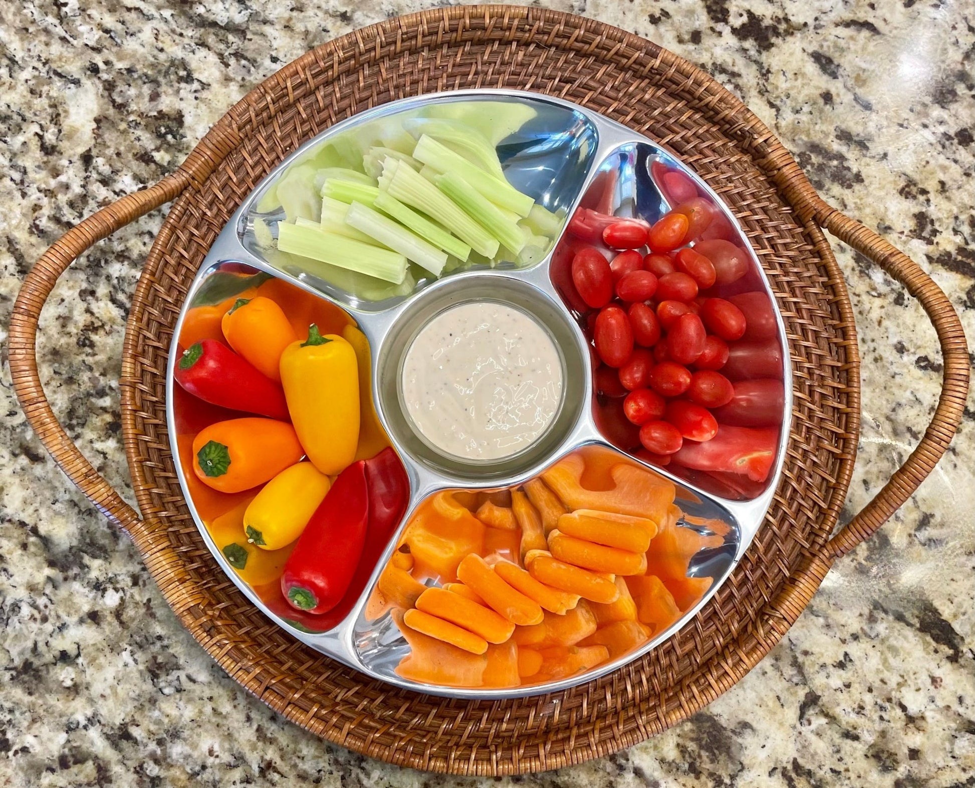 5 - Section Snack/Salsa Serving Platter - Eva Essentials