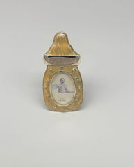 Gold Enameled Baby Bottle Picture Frame 2" x 3"