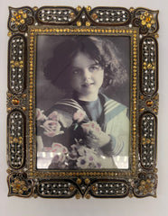 Classic Coffee Pewter Pictured frame with Topaz Crystals 5 x 7