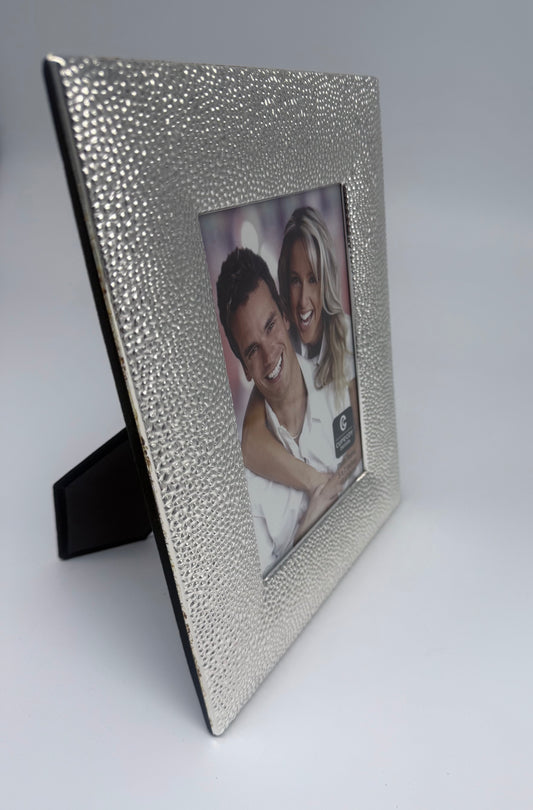 Silver Textured Picture Frame with Black Velvet backing