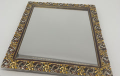 Classic Pewter Vanity Mirror with Crystals 11.5 x 12.5