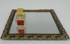 Classic Pewter Vanity Mirror with Crystals 11.5 x 12.5