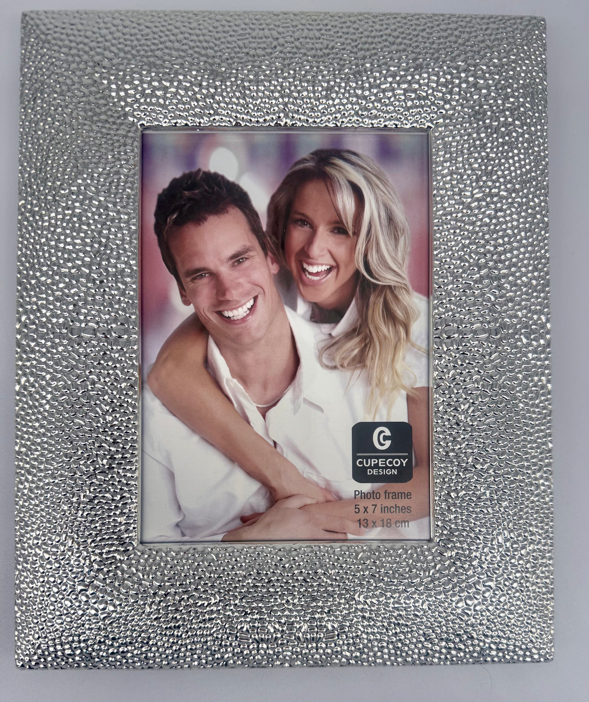 Silver Textured Picture Frame with Black Velvet backing