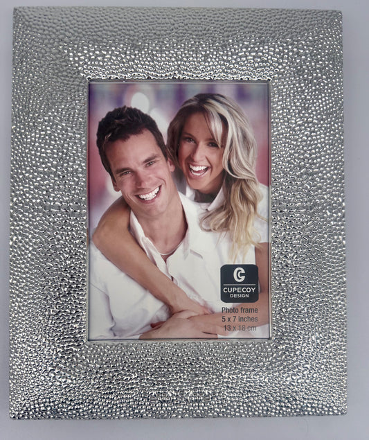 Silver Textured Picture Frame with Black Velvet backing