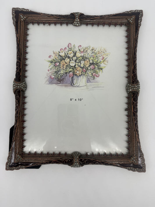 Classic  Pewter Pictured frame with crystals 8x10