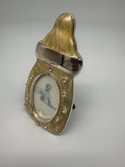 Gold Enameled Baby Bottle Picture Frame 2" x 3"