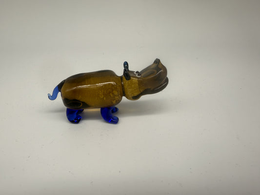 Hippopotamus Glass Figurine
