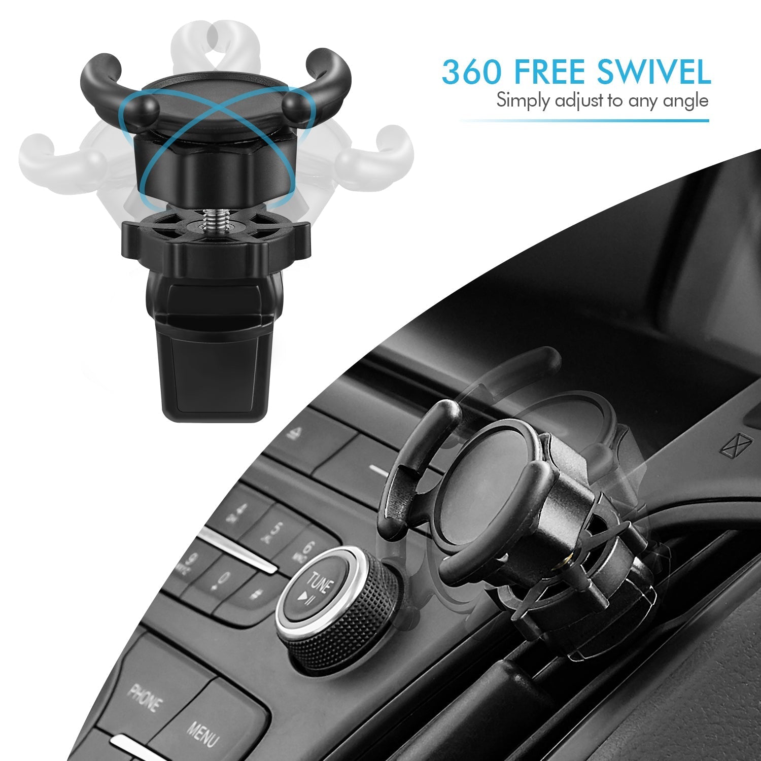 Air Vent Mount Phone Holder with Adjustable Switch Lock for Popsocket - Eva Essentials