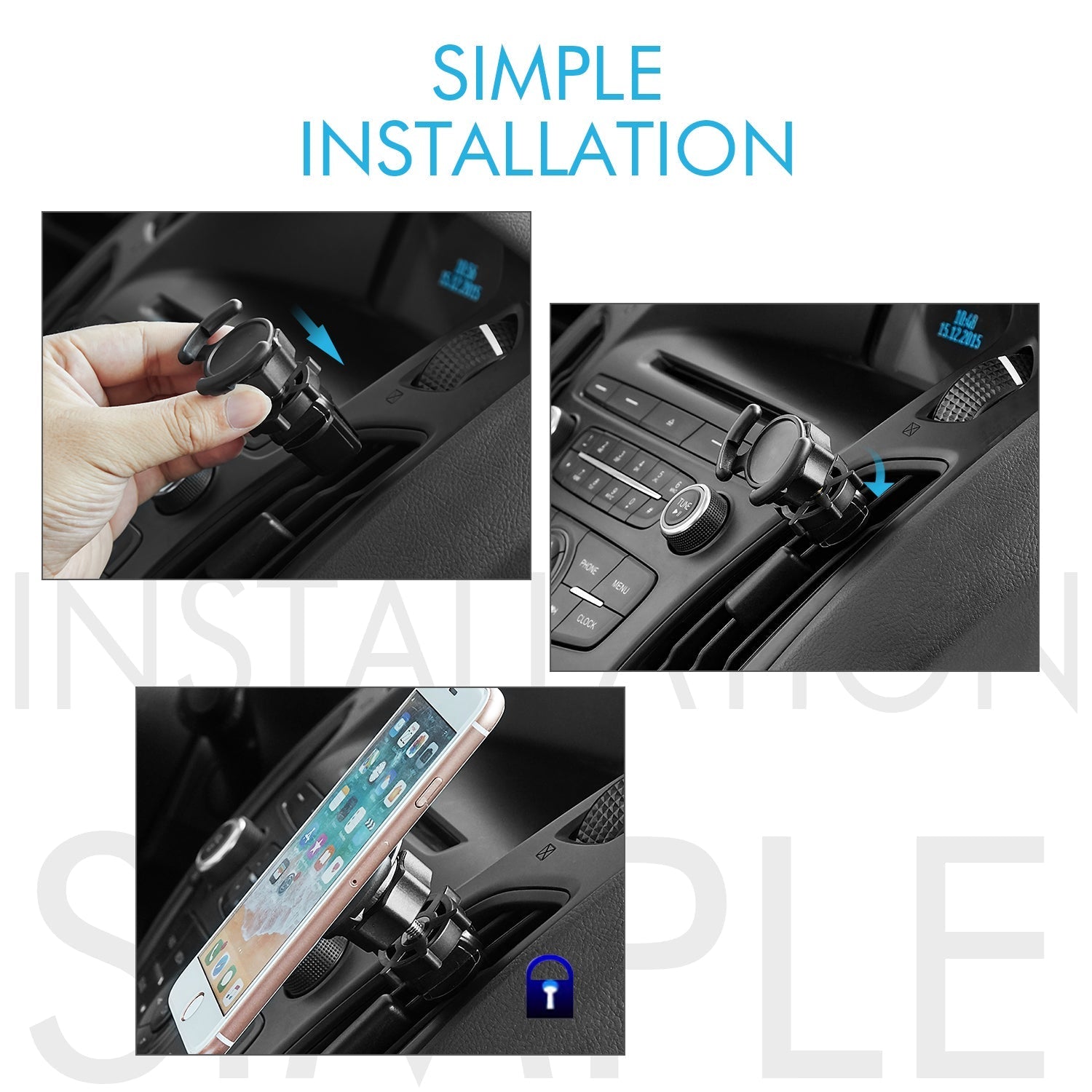 Air Vent Mount Phone Holder with Adjustable Switch Lock for Popsocket - Eva Essentials