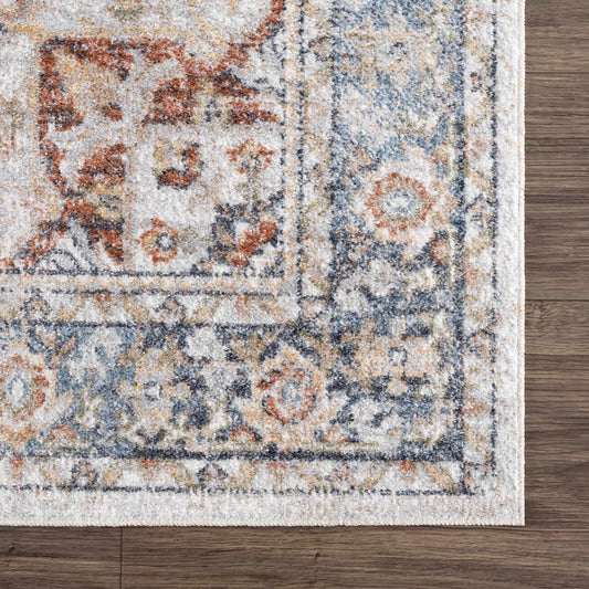 Akram Gray & Orange Washable Area Rug - Clearance - Eva Essentials
