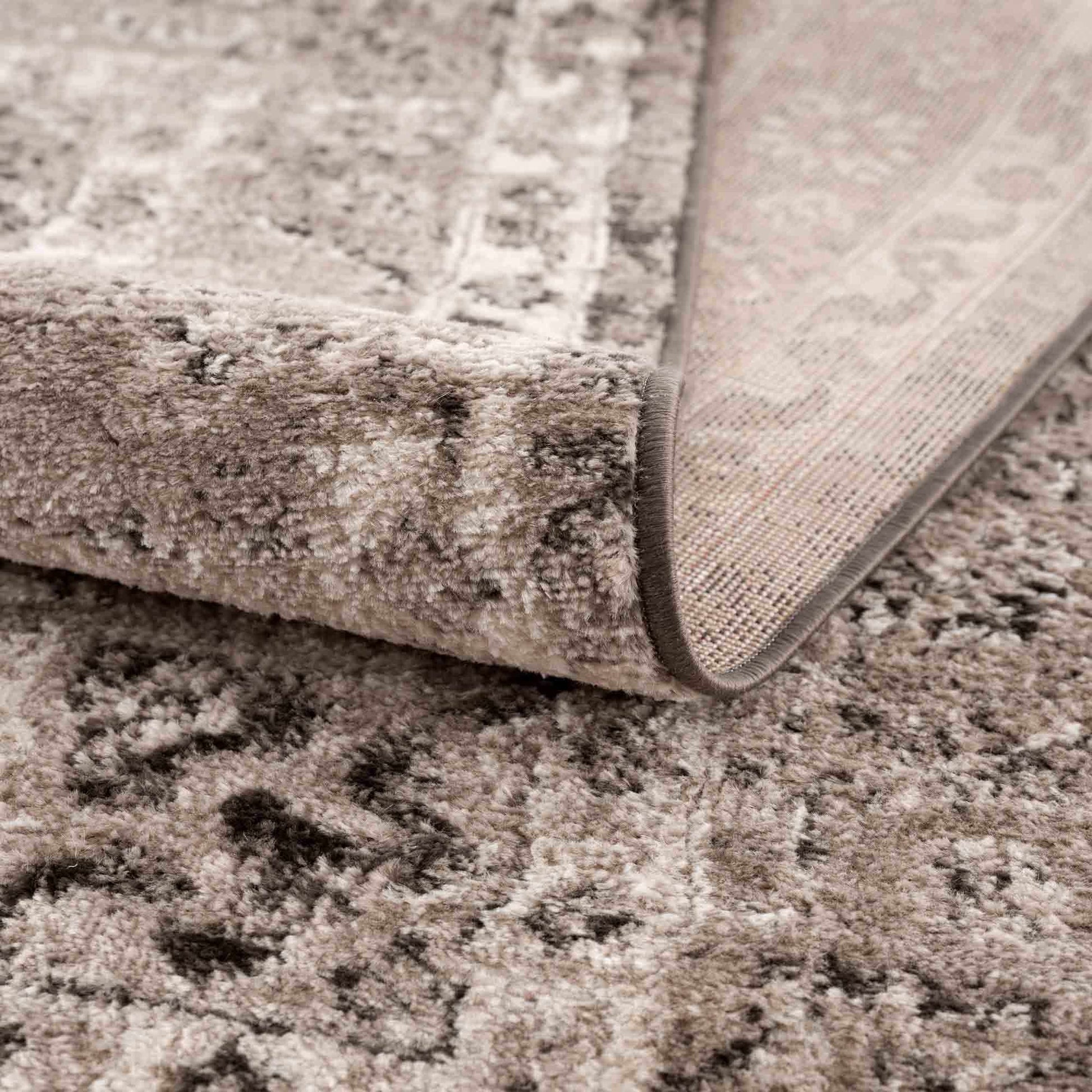 Albie Charcoal & Beige Area Rug - Eva Essentials