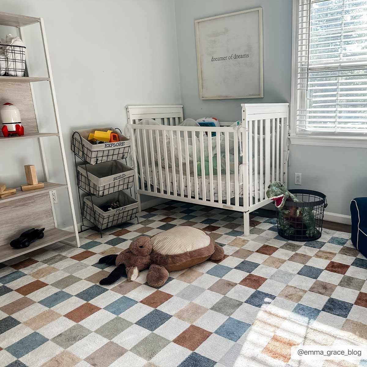 Alie Colorful Checkered Washable Rug - Eva Essentials