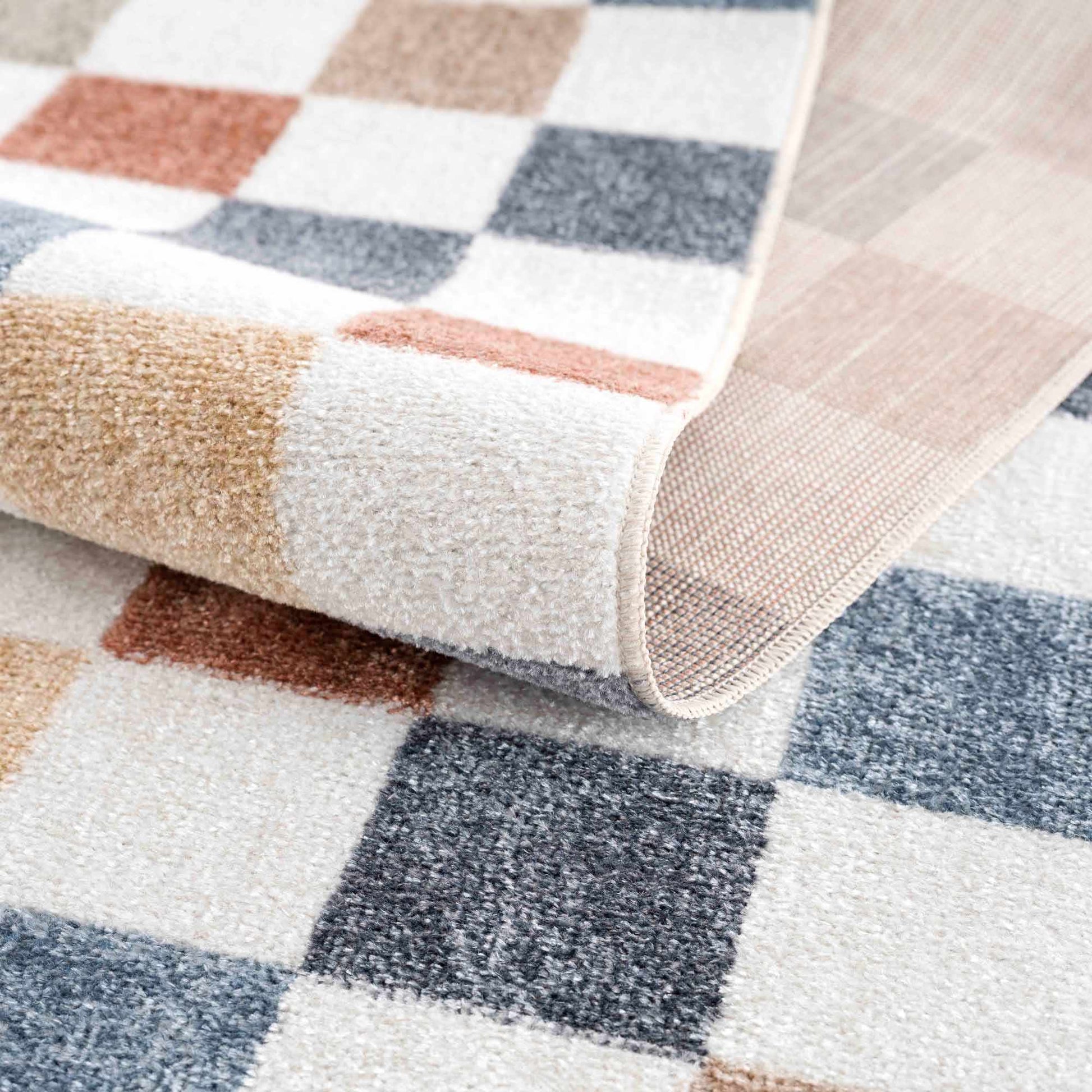 Alie Colorful Checkered Washable Rug - Eva Essentials