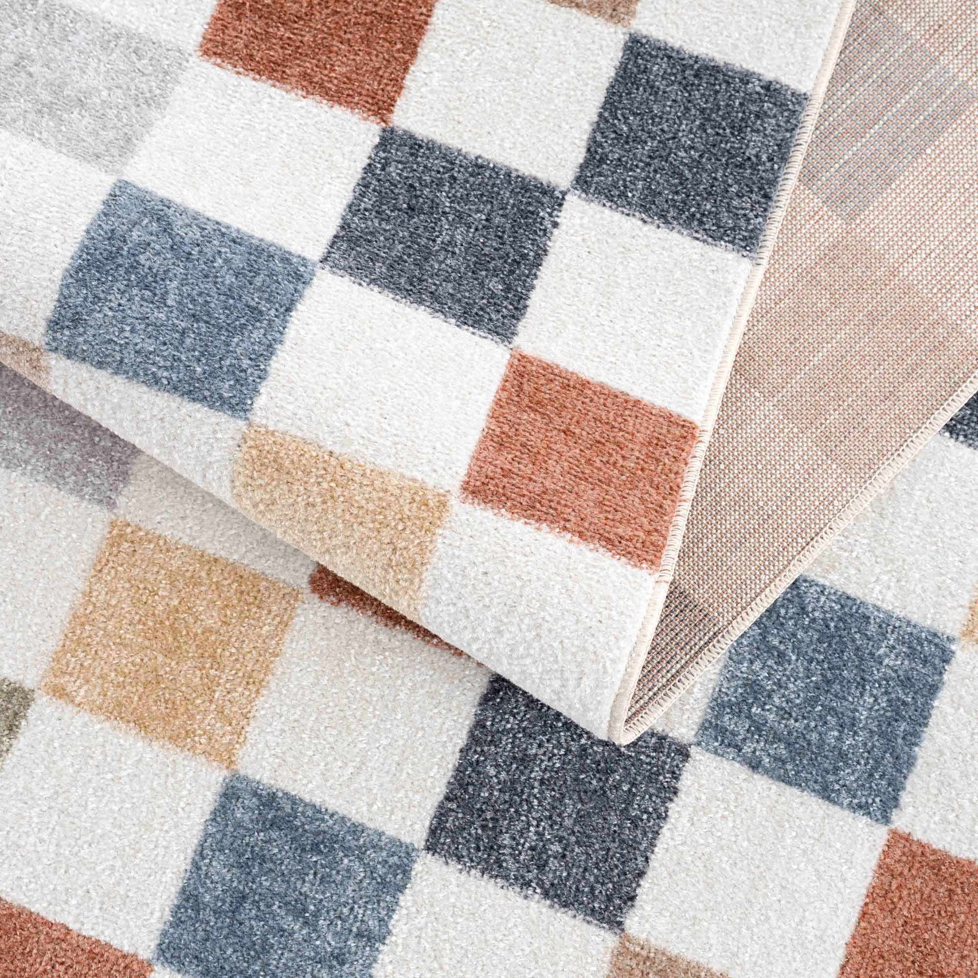 Alie Colorful Checkered Washable Rug - Eva Essentials