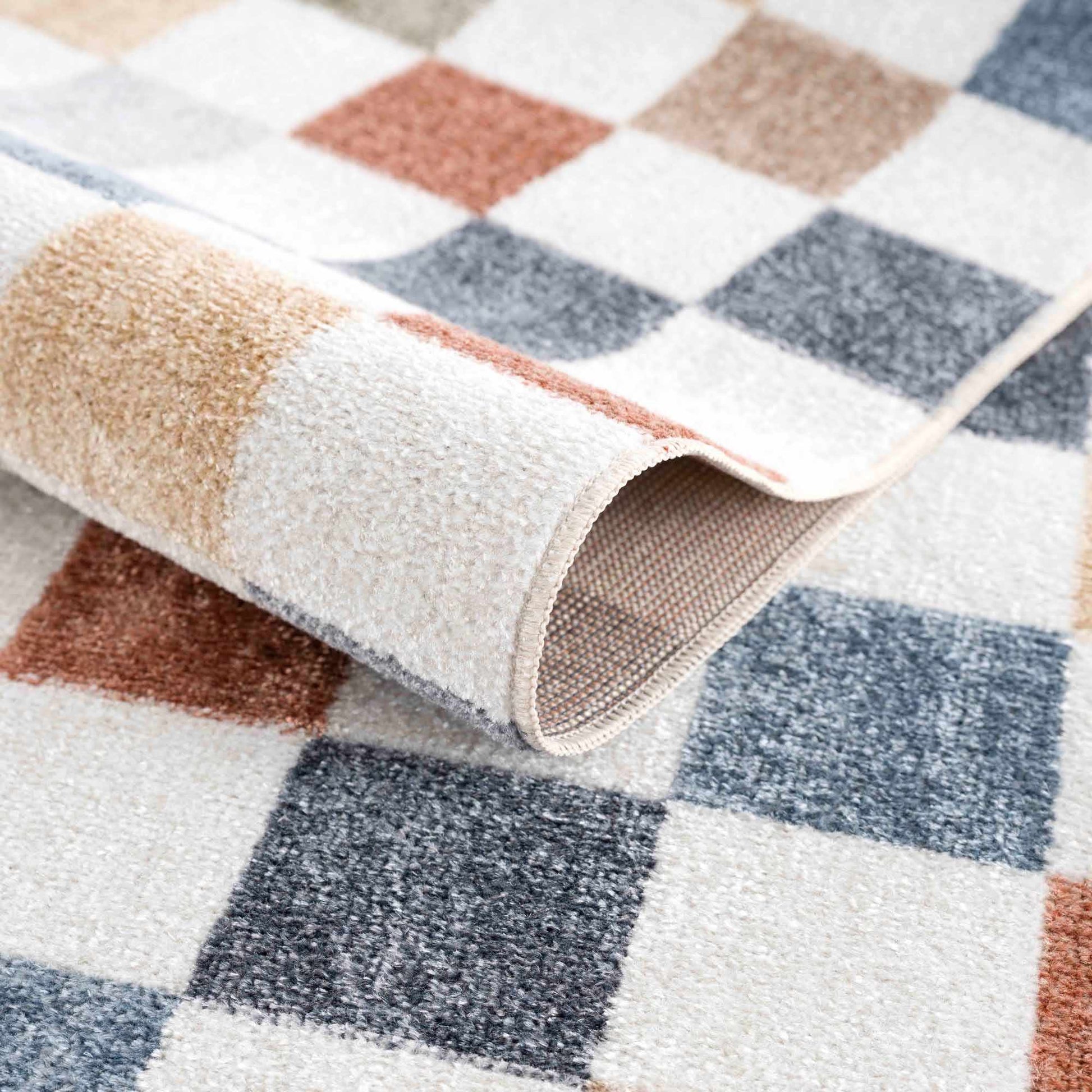 Alie Colorful Checkered Washable Rug - Eva Essentials