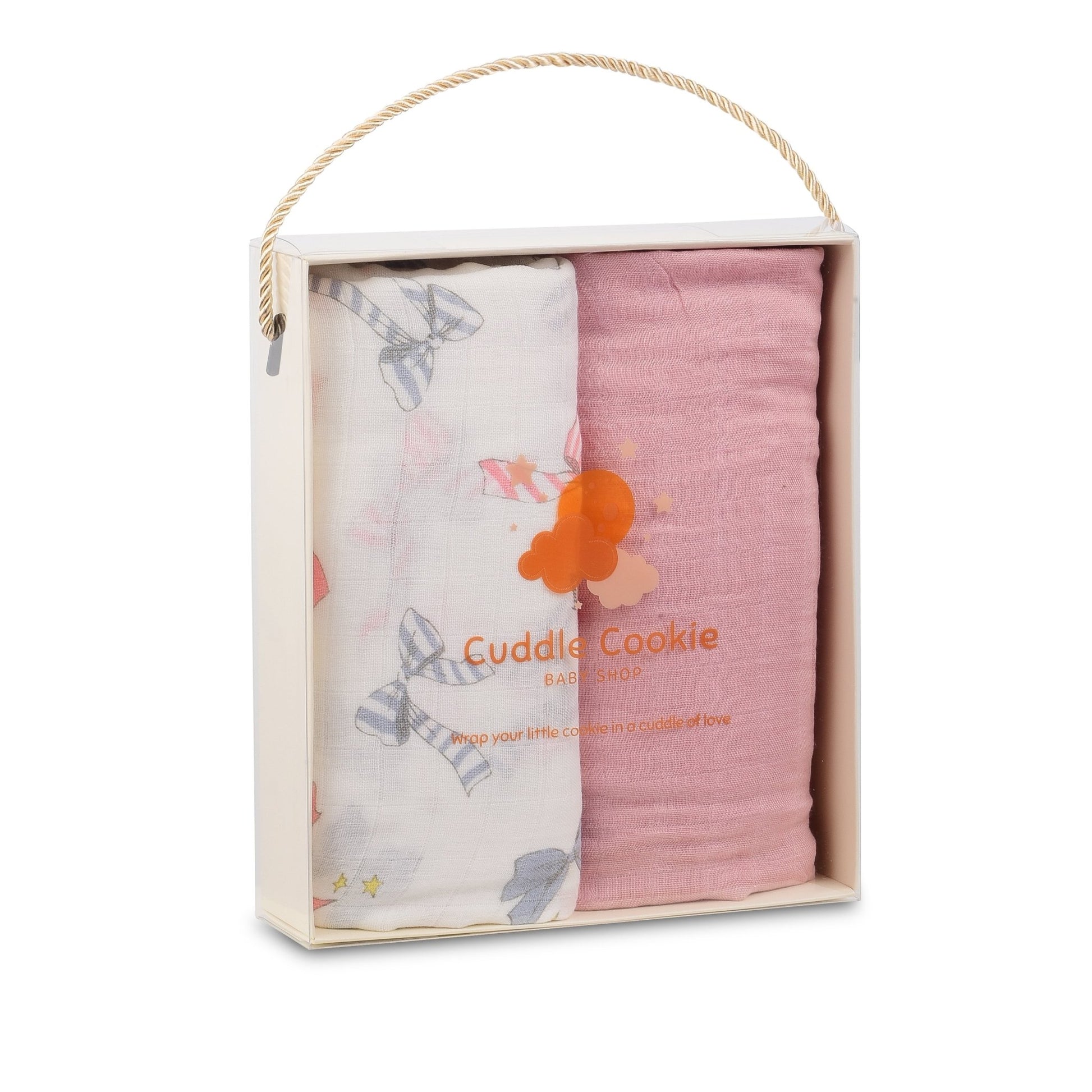 Bamboo and Cotton Snuggle Wrap Pastel Pink Swaddle Blanket Set - Eva Essentials