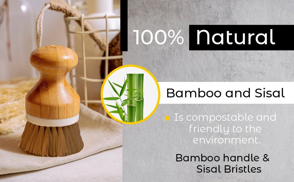 Bamboo Sisal Fiber Dish Brush - Eva Essentials