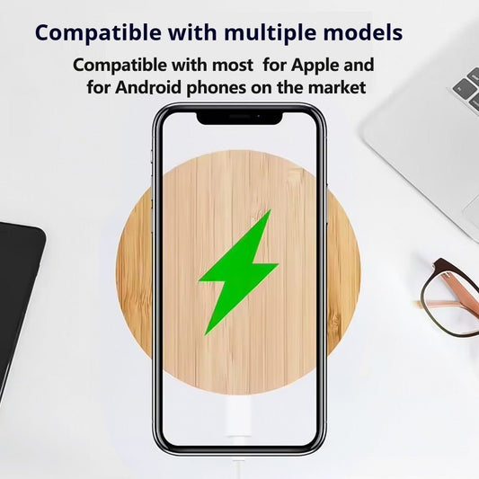 Bamboo Vertical Wireless Phone Charger - Eva Essentials