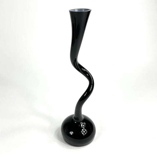 Black Twisted Hand Blown Floor Vase - Eva Essentials