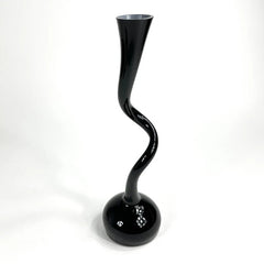 Black Twisted Hand Blown Floor Vase - Eva Essentials