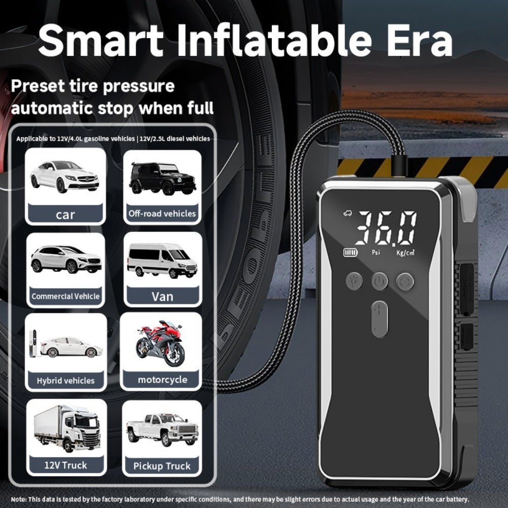 Car Battery Starter With Air Compressor 12V 4000A Car Battery Starter Digital Tire Inflator - Eva Essentials
