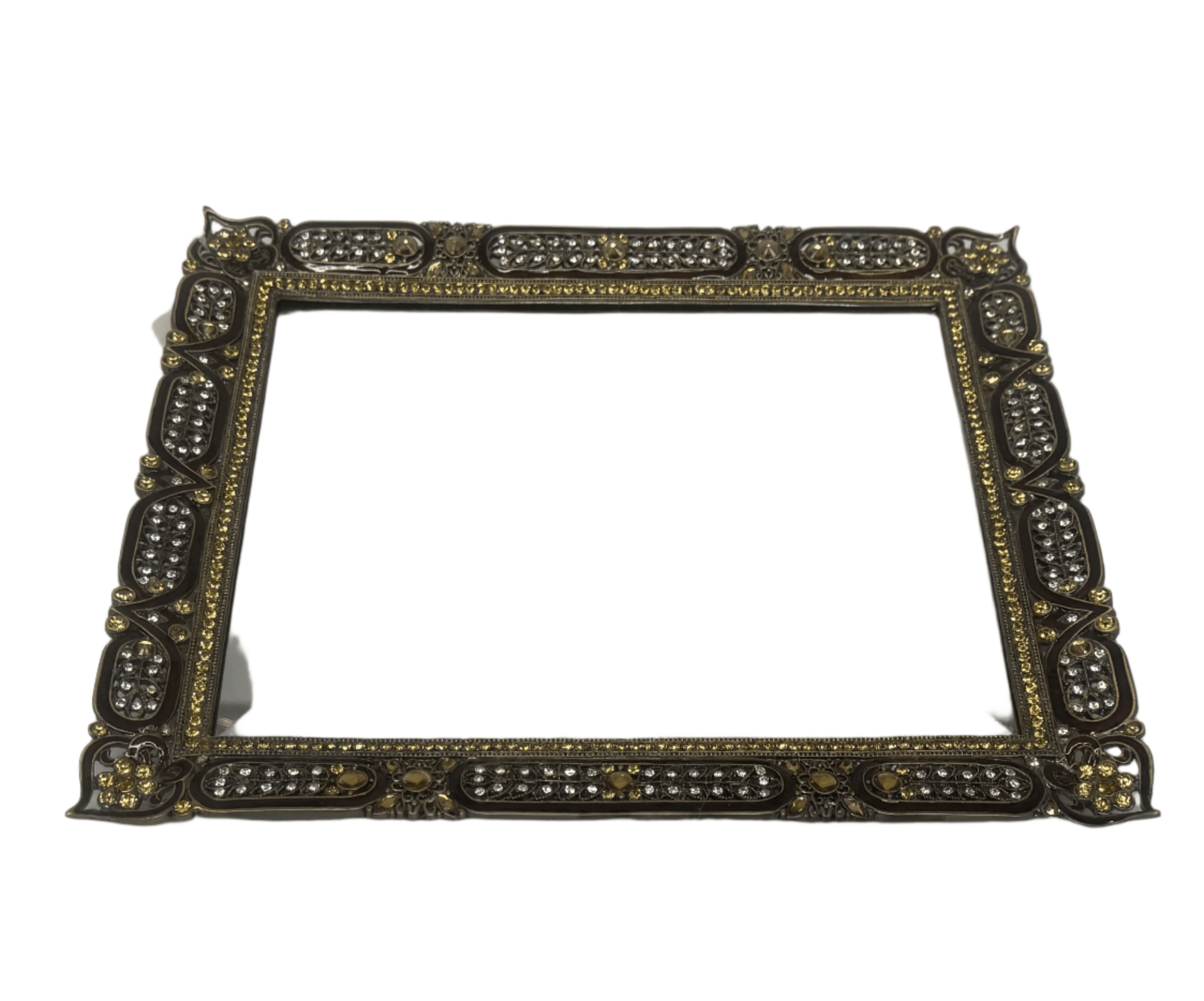 Classic Pewter Vanity Mirror with Crystal Frame 10 x 12 - Eva Essentials