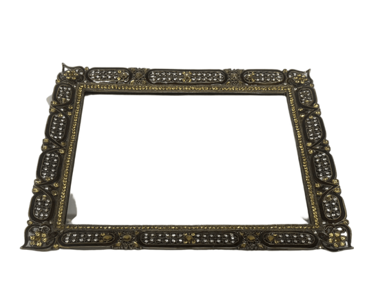 Classic Pewter Vanity Mirror with Crystal Frame 10 x 12 - Eva Essentials