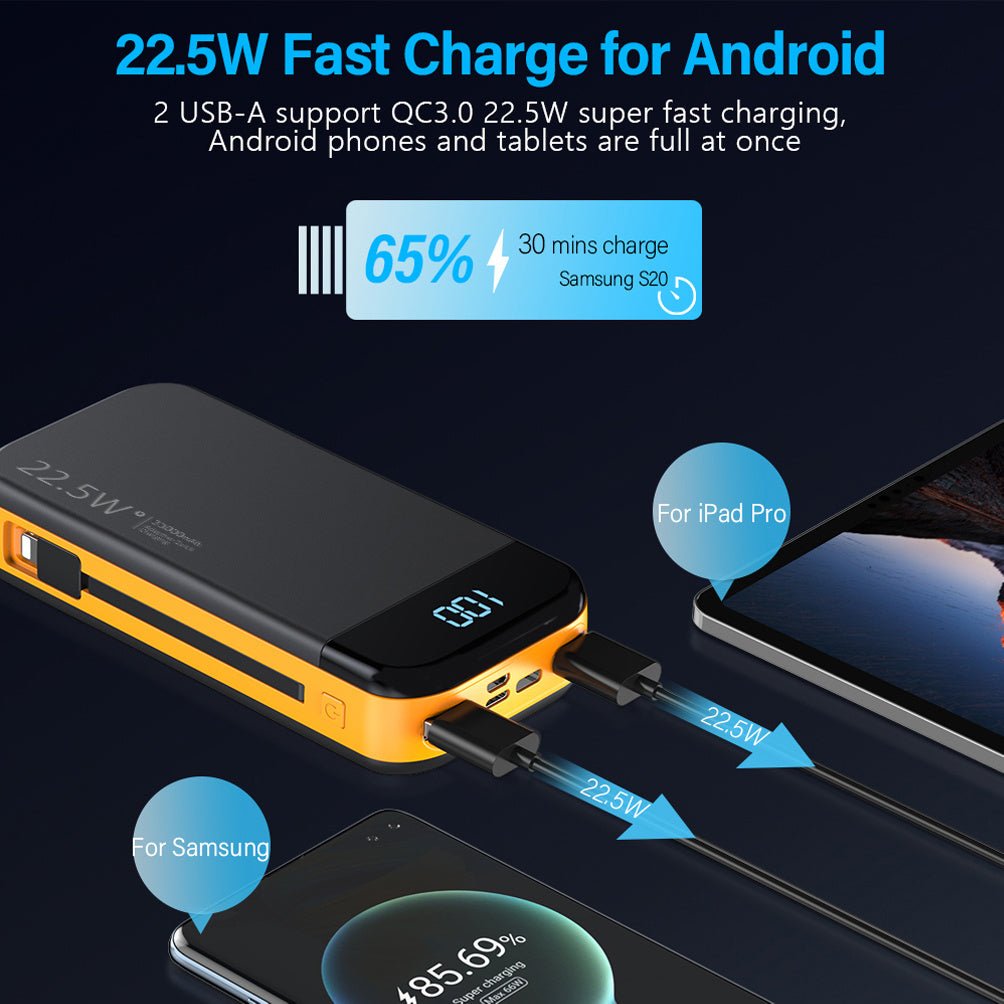 Comes With A 2 - wire Digital Display Super Fast Charging Power Bank - Eva Essentials