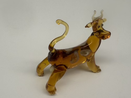 cow bull glass figurine