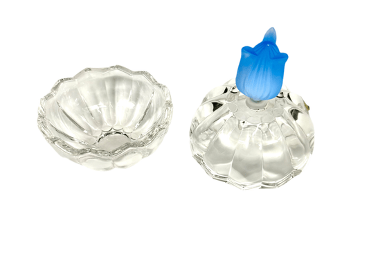 Crystal Covered Candy Bowl with Blue Tulip - Eva Essentials