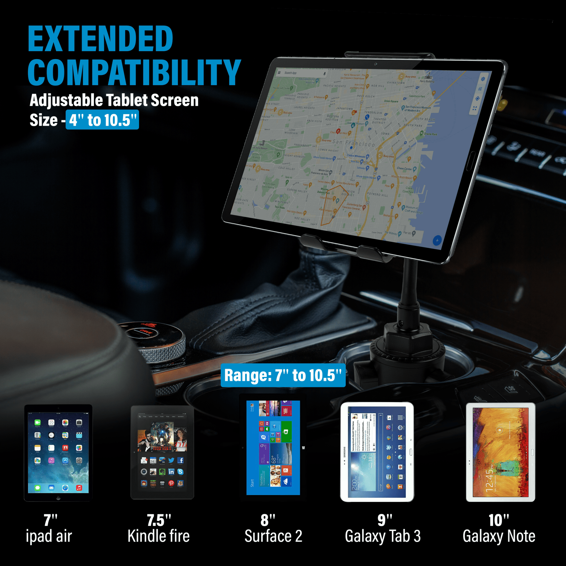 Cup Car Mount Holder 2 - In - 1 Tablet and Smartphone - Eva Essentials