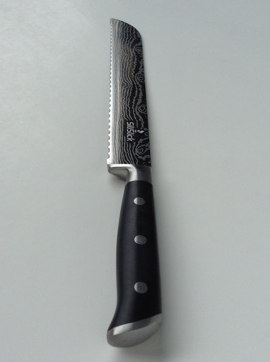 Damascus Laser Etched Full Tang 5 Piece Knife Set - Eva Essentials