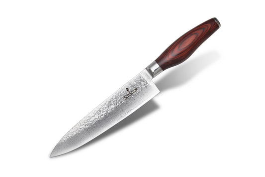 Damascus Stainless Steel Knife - Chef Hammered Design - Eva Essentials