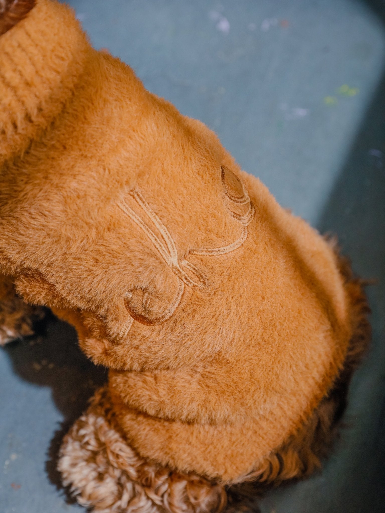 Eskimo Dog Fuzzy Sweater - Orange - Eva Essentials