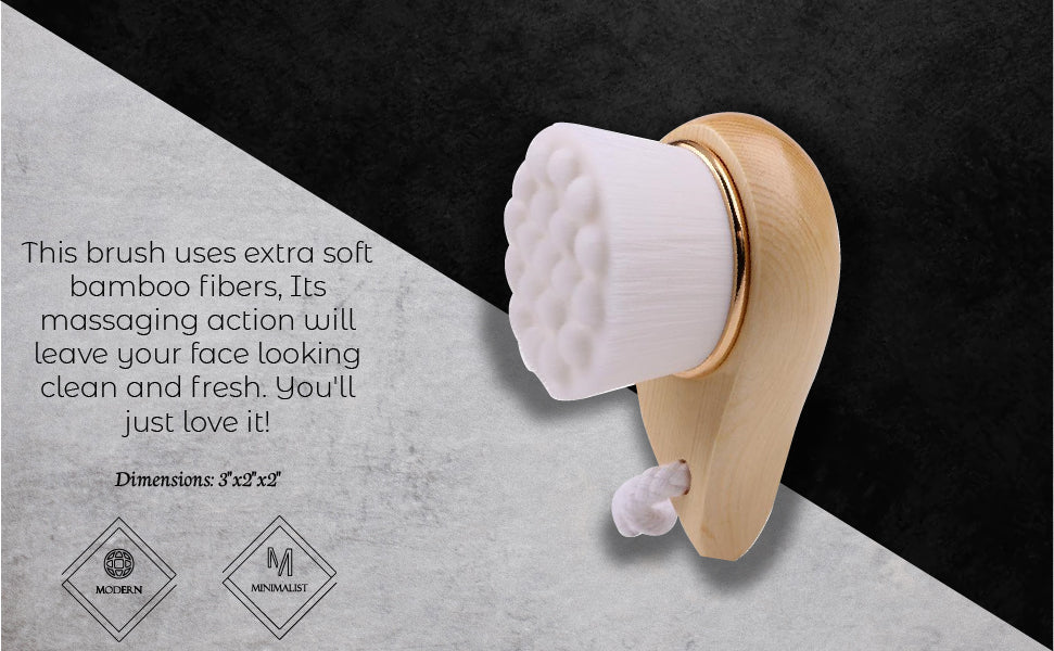 Facial Brush with Bamboo Handle - Eva Essentials
