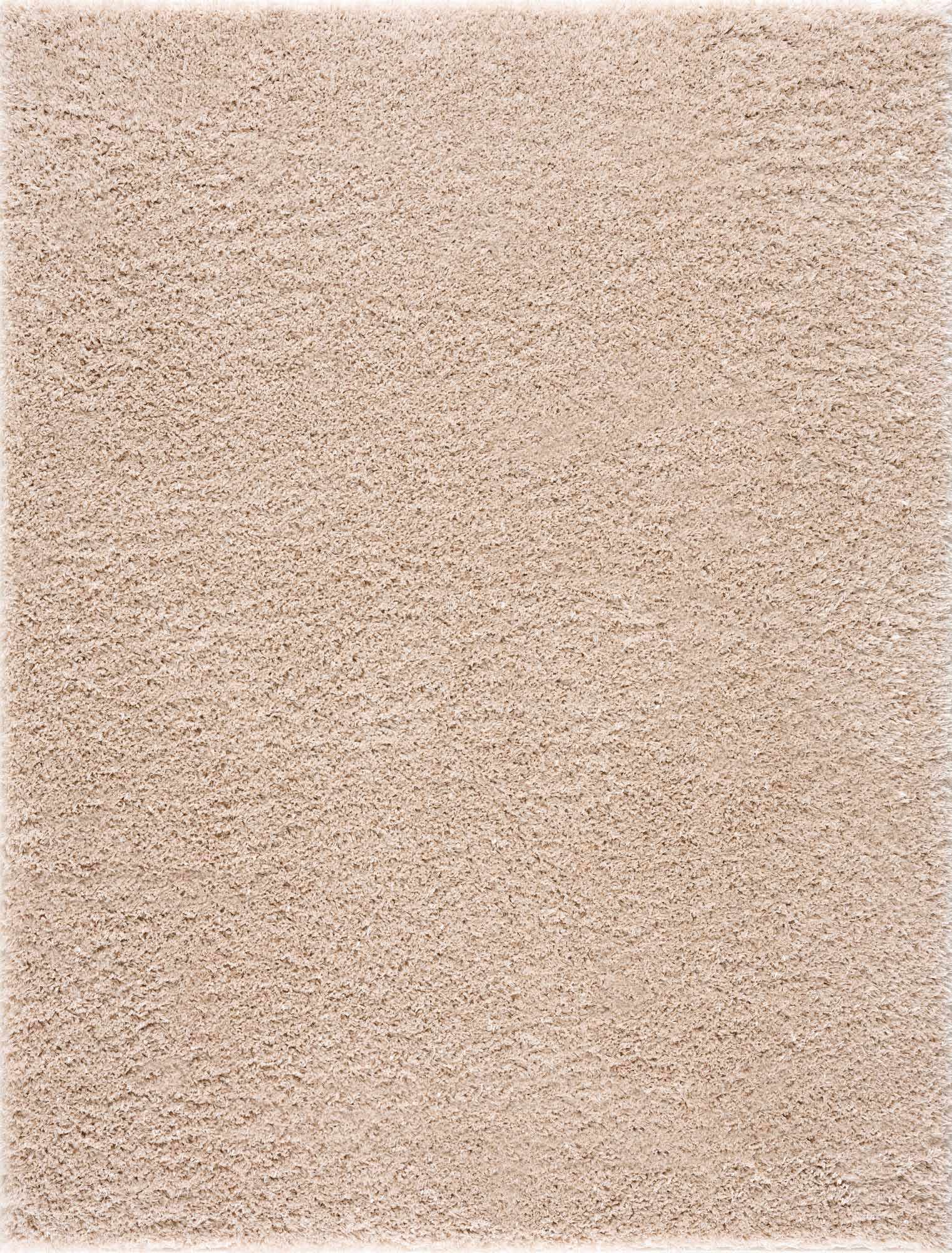 Faina Solid Beige Shag Rug Washable - Eva Essentials